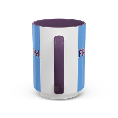 Freedom, Light Blue Accent Mug by theGreenDragonTavern.shop