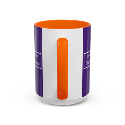don't assume your freedoms are assured White font Dark Purple Accent Mug by theGreenDragonTavern.shop