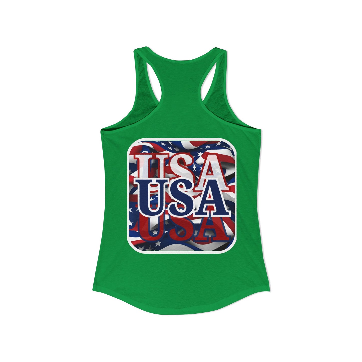 2-sided, Red White and BLUE USA Patriot Women's Racerback Tank Top by theGreenDragonTavern.shop