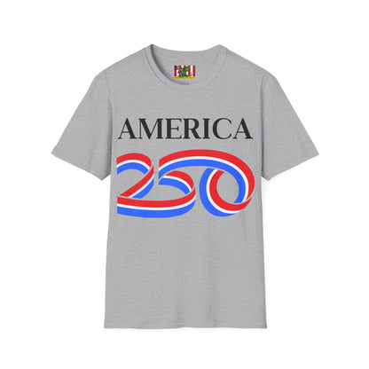 America 250 Black font, Light colors, Unisex T-Shirt by theGreenDragonTavern.shop