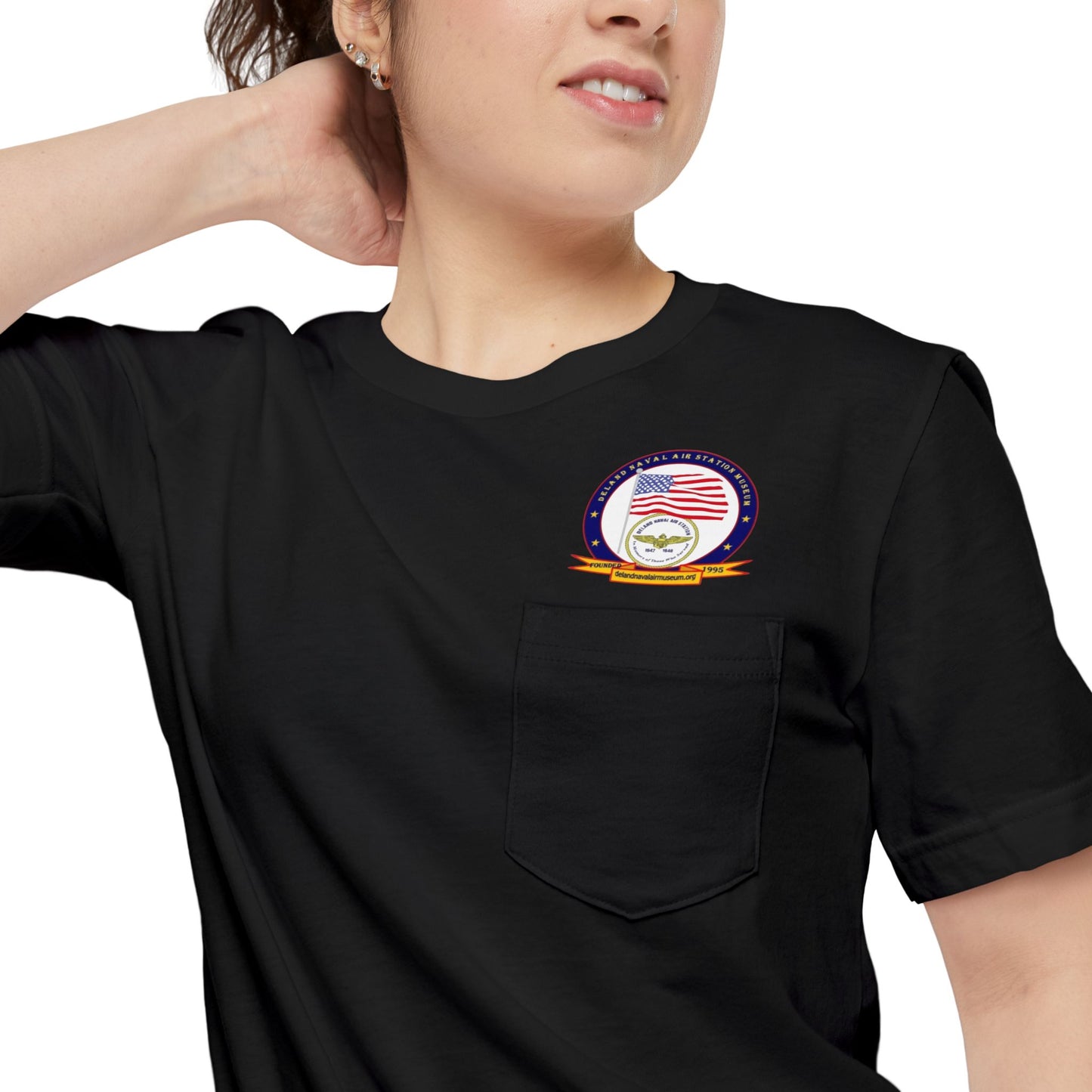 DeLand Naval Air Station Museum Unisex Pocket T-Shirt by theGreenDragonTavern.shop