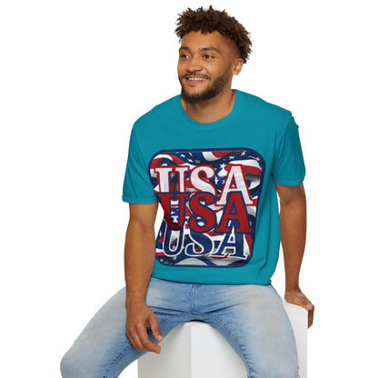 RED White and Blue USA Patriot Dark colors Unisex T-Shirt by theGreenDragonTavern.shop