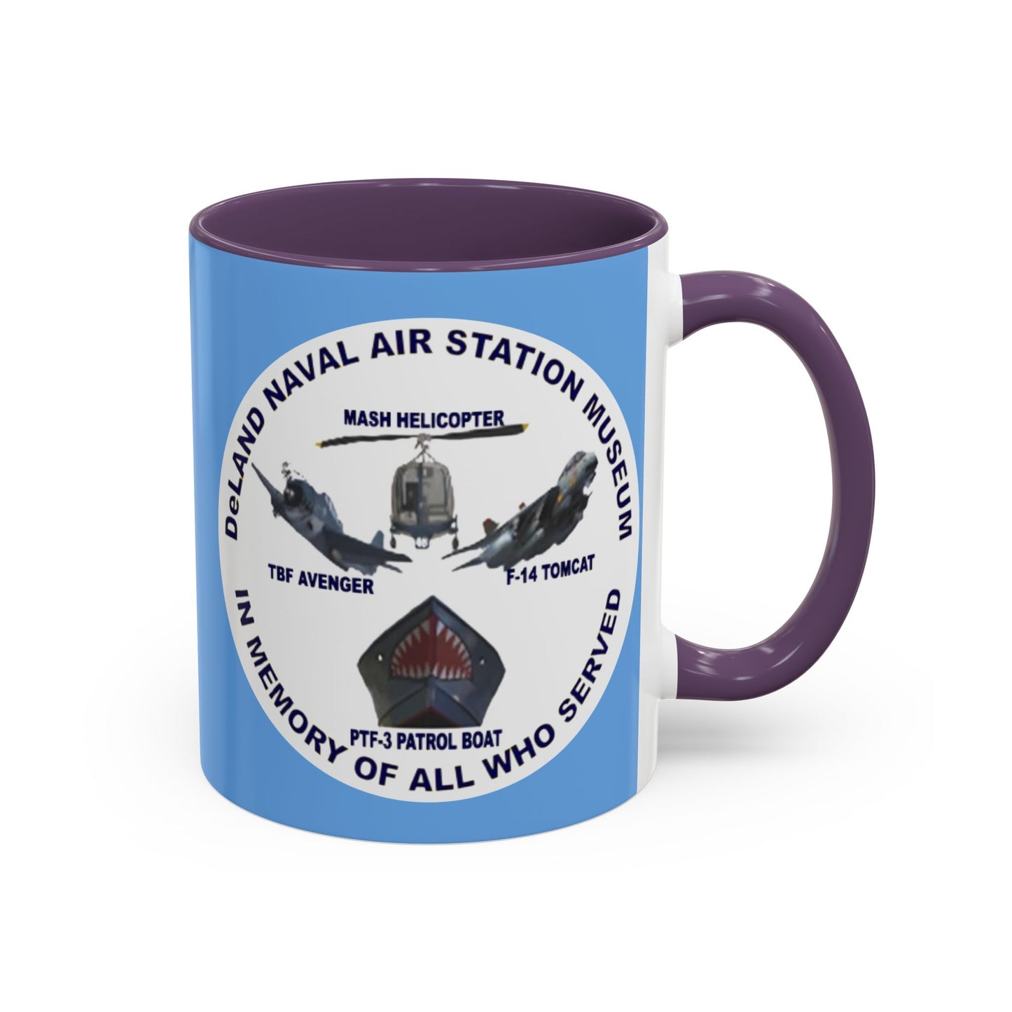 DNASM 2-sided, Founding & Student Art w/WhiteBG Light Blue Accent Mug by theGreenDragonTavern.shop