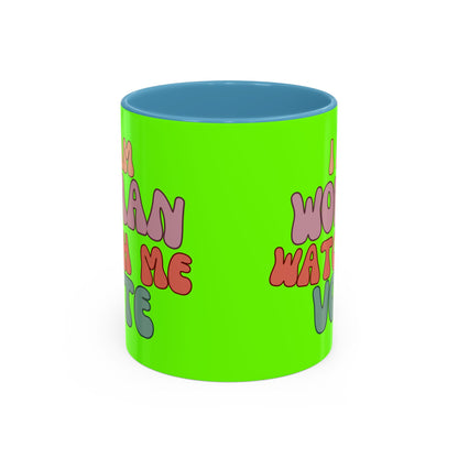 I Am Woman Watch Me Vote Light Green Accent Mug by theGreenDragonTavern.shop