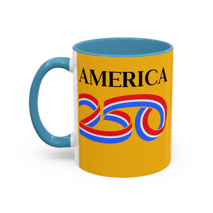 America 250 Yellow Accent Mug by theGreenDragonTavern.shop