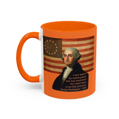 Washington's Earnest Prayer Orange Accent Mug by theGreenDragonTavern.shop