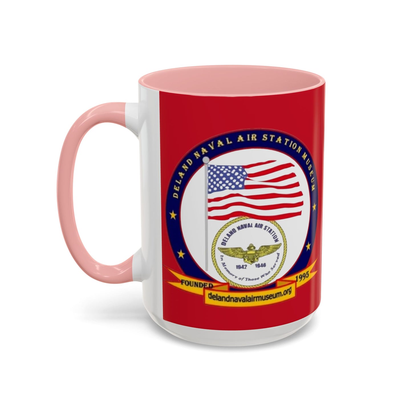 DeLand Naval Air Station Museum Red Accent Mug by theGreenDragonTavern.shop