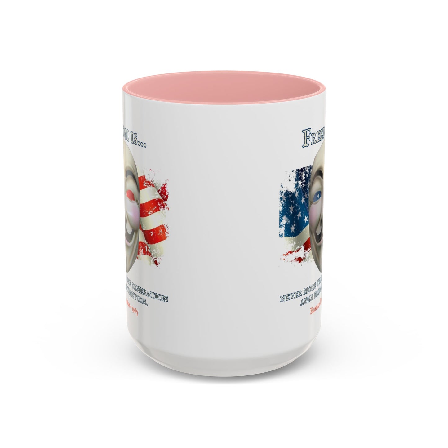 Ronald Reagan Freedom Vendetta White Accent Mug by theGreenDragonTavern.shop