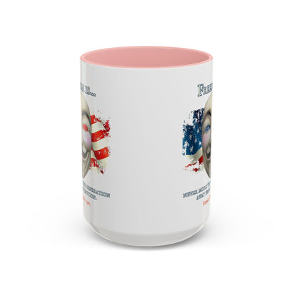 Ronald Reagan Freedom Vendetta White Accent Mug by theGreenDragonTavern.shop