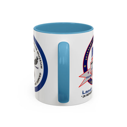 DNASM 2-sided, Founding & Student Art w/Navy Ring White Accent Mug by theGreenDragonTavern.shop