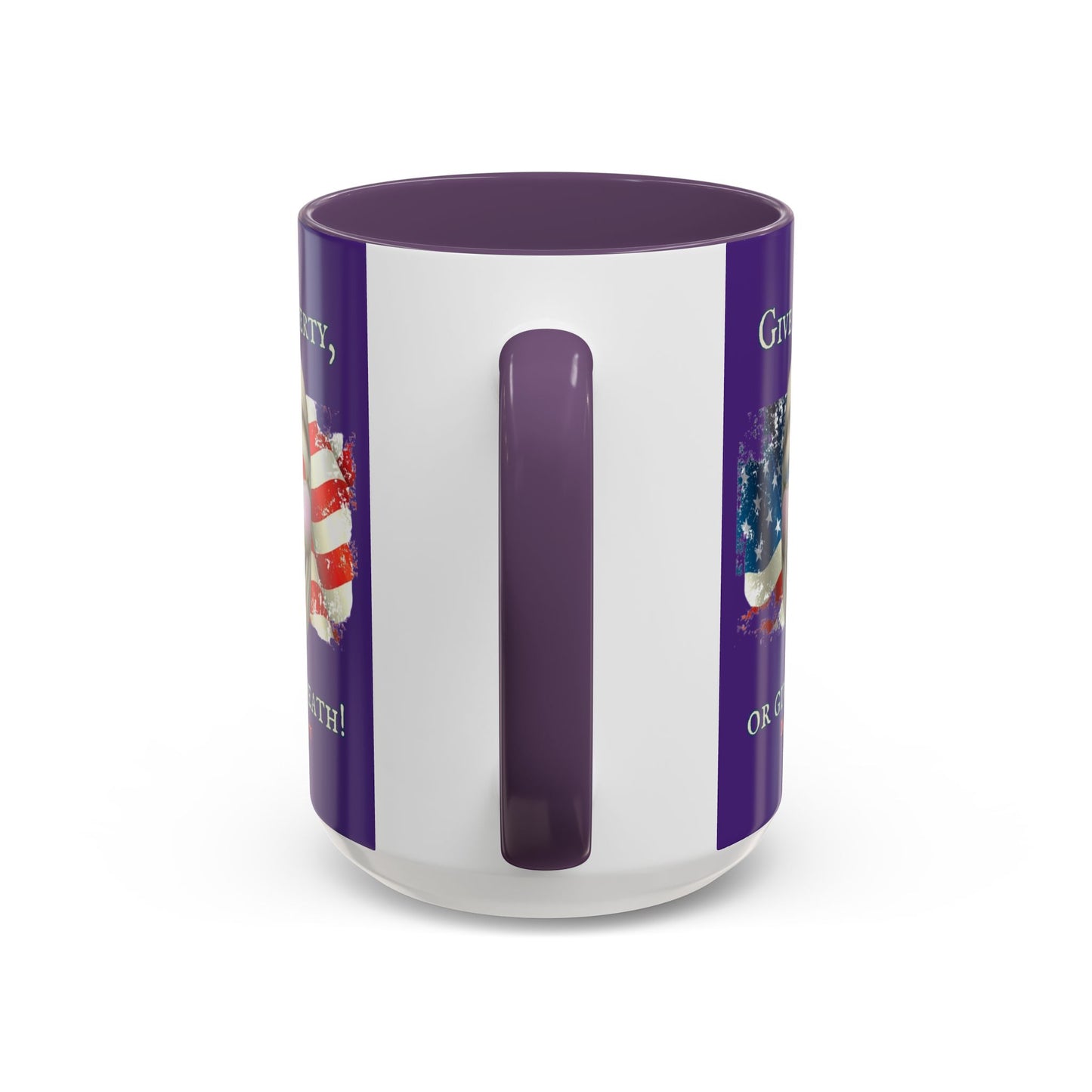 Vendetta, "Give me liberty, or give me death!" Purple Accent Mug by theGreenDragonTavern.shop