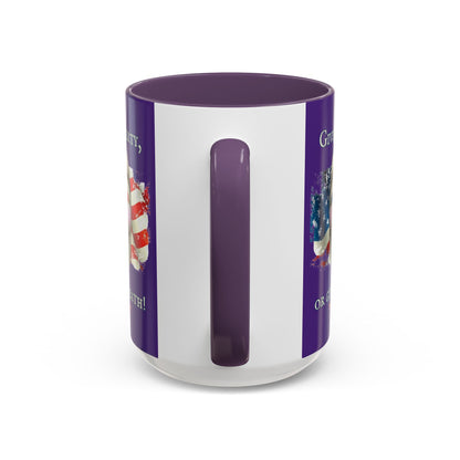 Vendetta, "Give me liberty, or give me death!" Purple Accent Mug by theGreenDragonTavern.shop