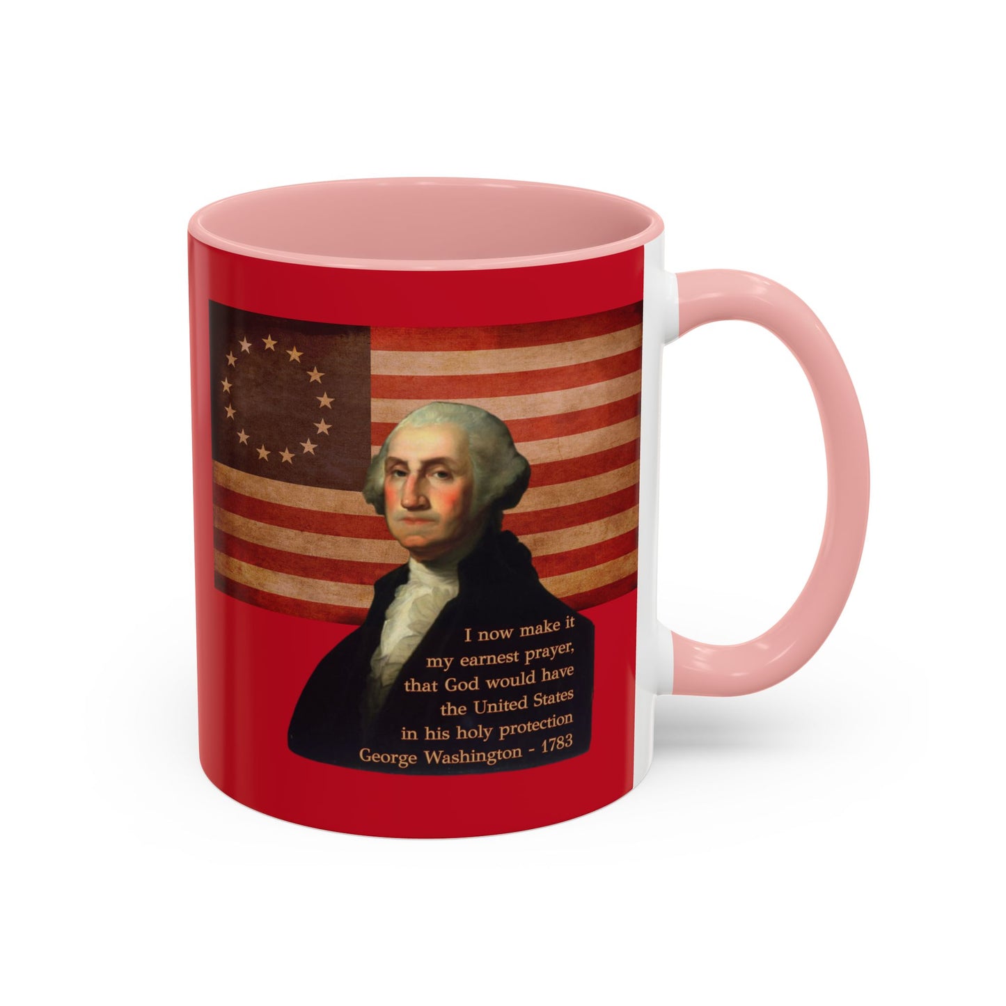 Washington's Earnest Prayer Red Accent Mug by theGreenDragonTavern.shop