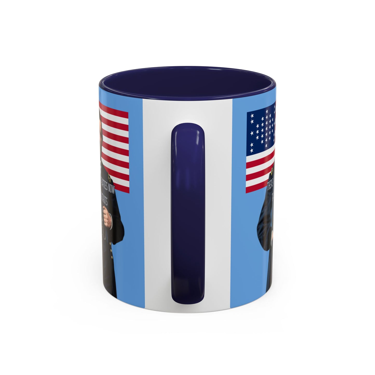 "Traitors and Patriots" Ulysses Grant Light Blue Accent Mug by theGreenDragonTavern.shop