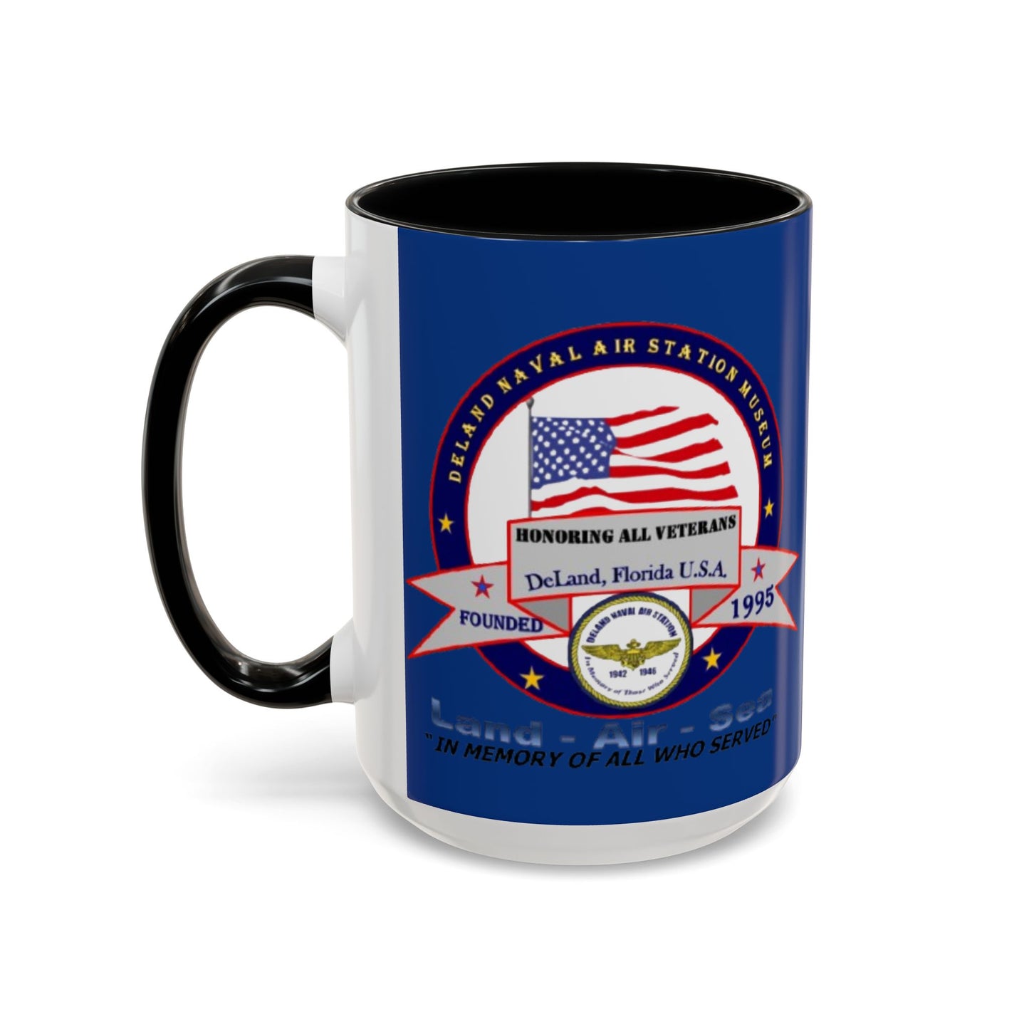 DNASM 2-sided, Founding & Student Art w/WhiteBG Dark Blue Accent Mug by theGreenDragonTavern.shop
