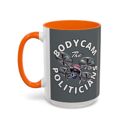 Bodycam the Politicians Drone Grey Accent Mug by theGreenDragonTavern.shop
