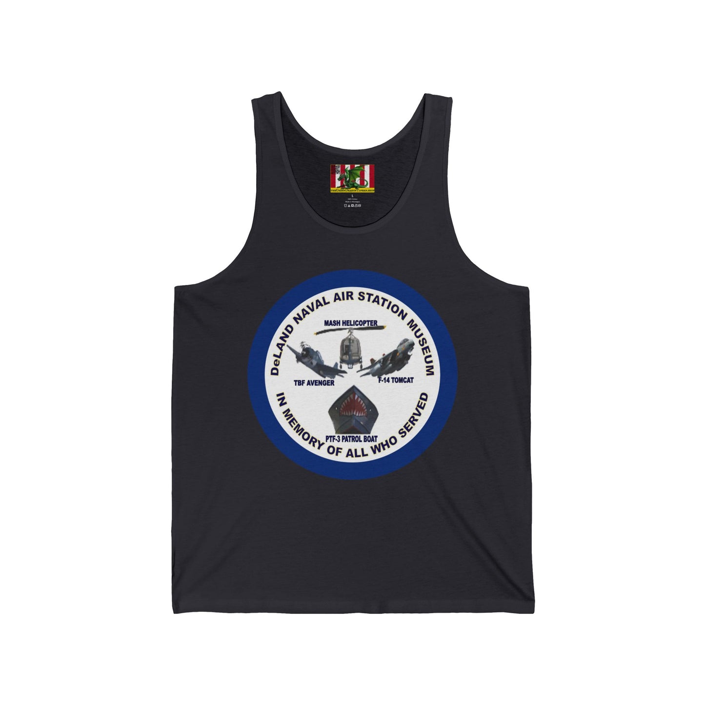 DNASM Student Art Navy Frame Unisex Jersey Tank Top by theGreenDragonTavern.shop