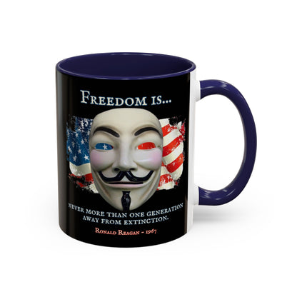 Ronald Reagan Freedom Vendetta Black Accent Mug by theGreenDragonTavern.shop