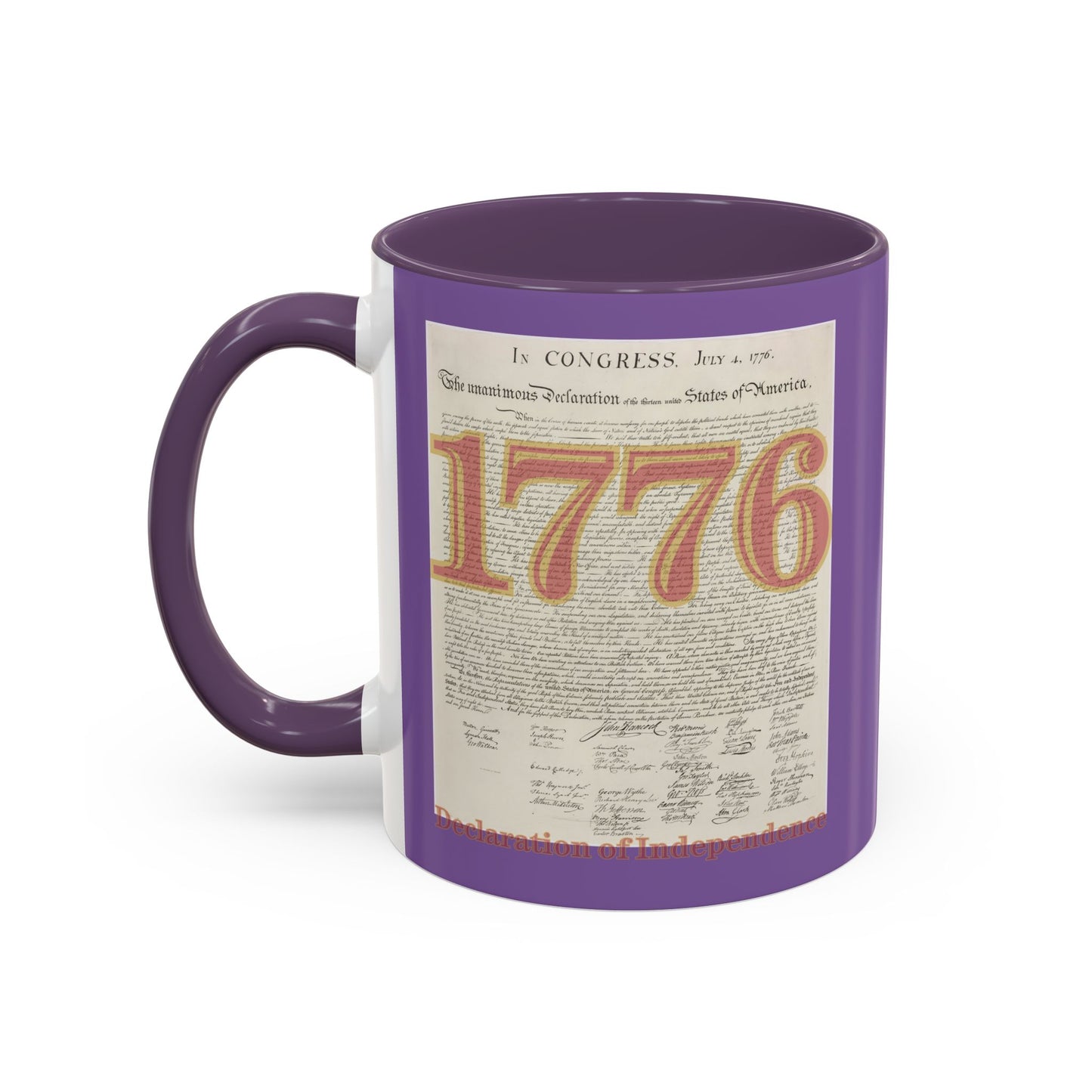 Declaration of Independence Light Purple Accent Mug by theGreenDragonTavern.shop