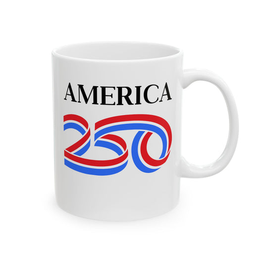 America 250 White Mug by theGreenDragonTavern.shop