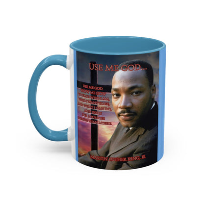 Use Me God, MLK Jr Blue Accent Mug by theGreenDragonTavern.shop