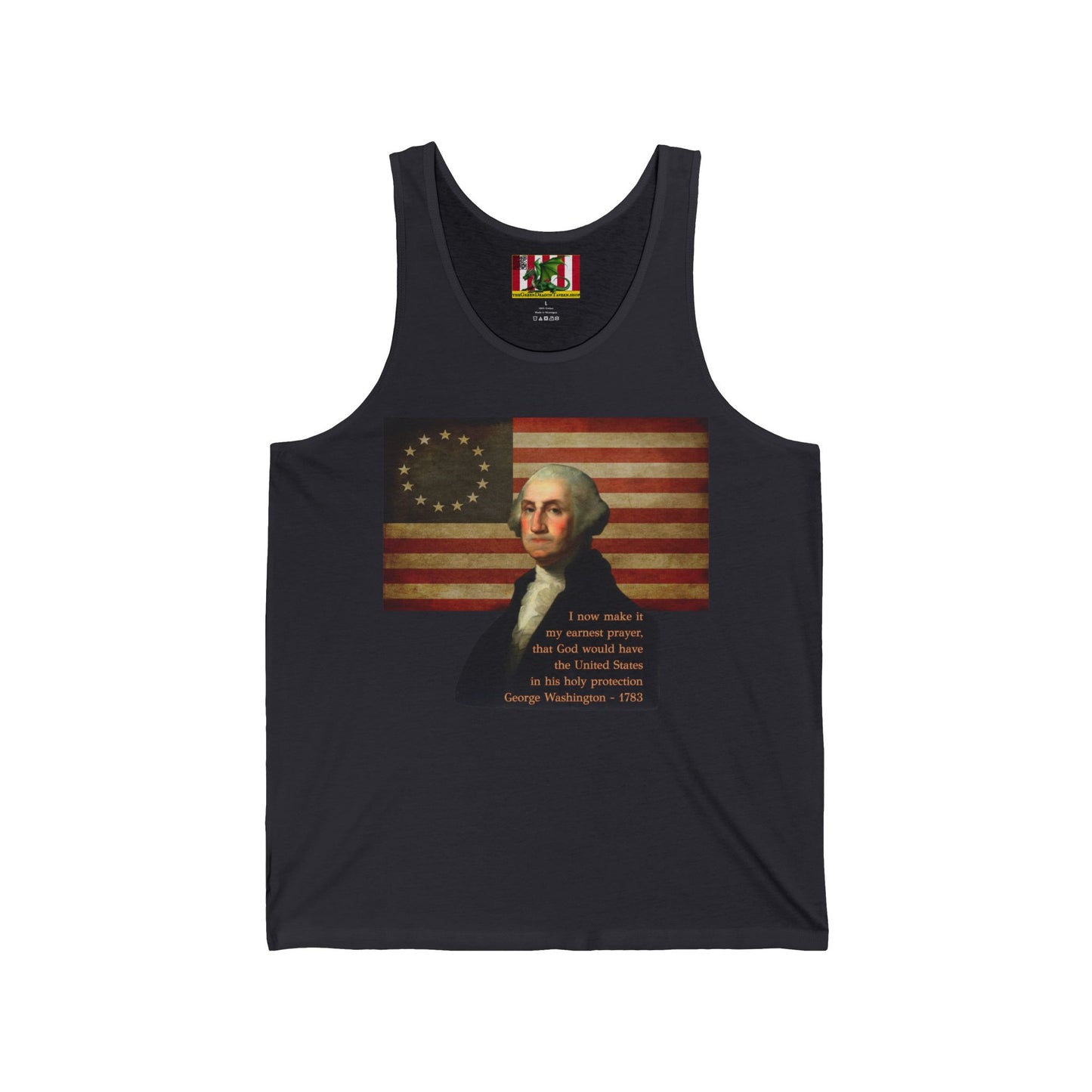 Washington's Earnest Prayer Unisex Jersey Tank Top by theGreenDragonTavern.shop