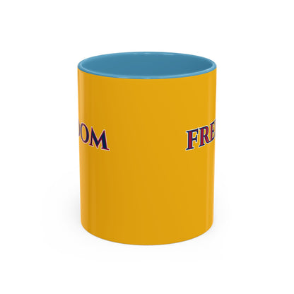Freedom, Yellow Accent Mug by theGreenDragonTavern.shop