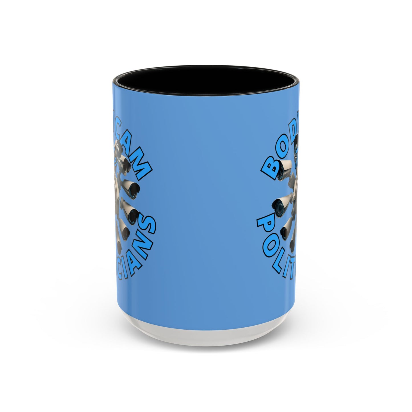 Bodycam the Politicians Cameras Blue Accent Mug by theGreenDragonTavern.shop