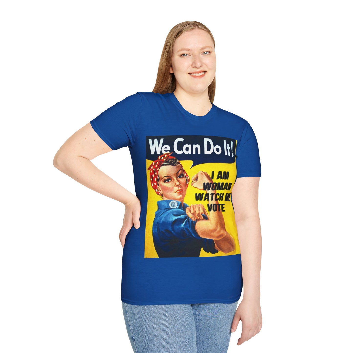 I Am Woman Watch Me Vote Rosie Dark colors Unisex T-Shirt by theGreenDragonTavern.shop