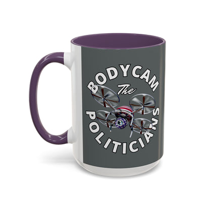 Bodycam the Politicians Drone Grey Accent Mug by theGreenDragonTavern.shop