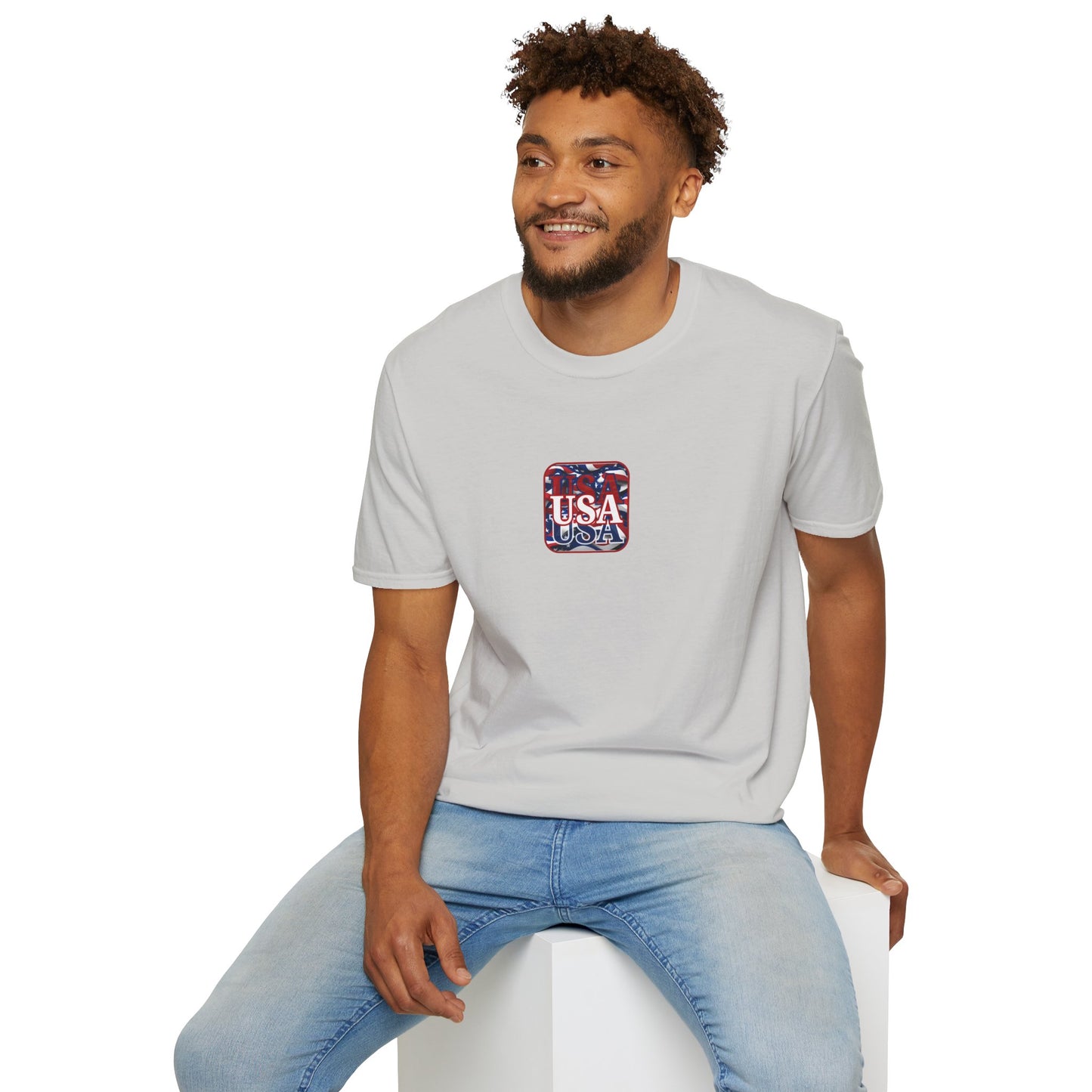 2-sided, Red WHITE and Blue USA Patriot Light colors Unisex T-Shirt by theGreenDragonTavern.shop