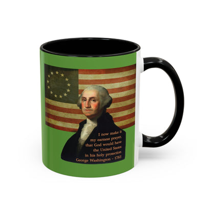 Washington's Earnest Prayer Green Accent Mug by theGreenDragonTavern.shop