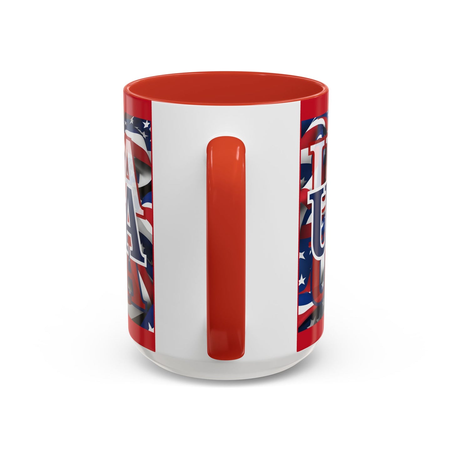 USA Blue font Center Patriot Red Accent Mug by theGreenDragonTavern.shop
