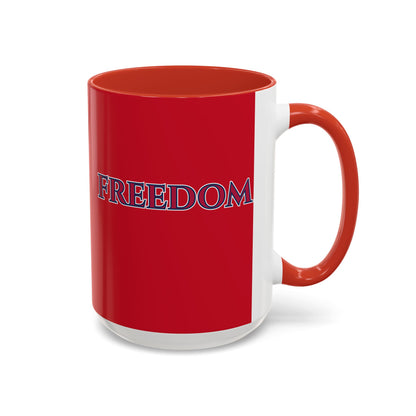 Freedom, Red Accent Mug by theGreenDragonTavern.shop