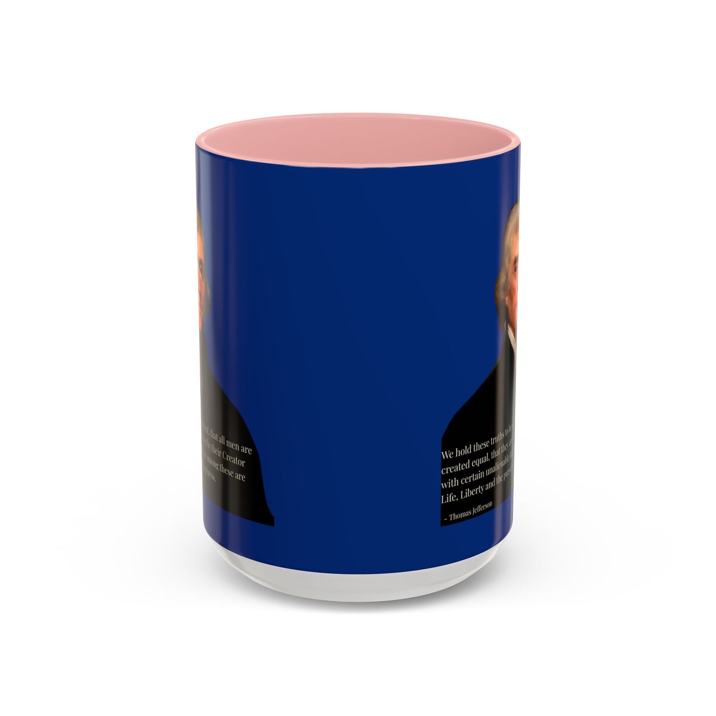 We hold these truths to be self-evident Dark Blue Accent Mug by theGreenDragonTavern.shop
