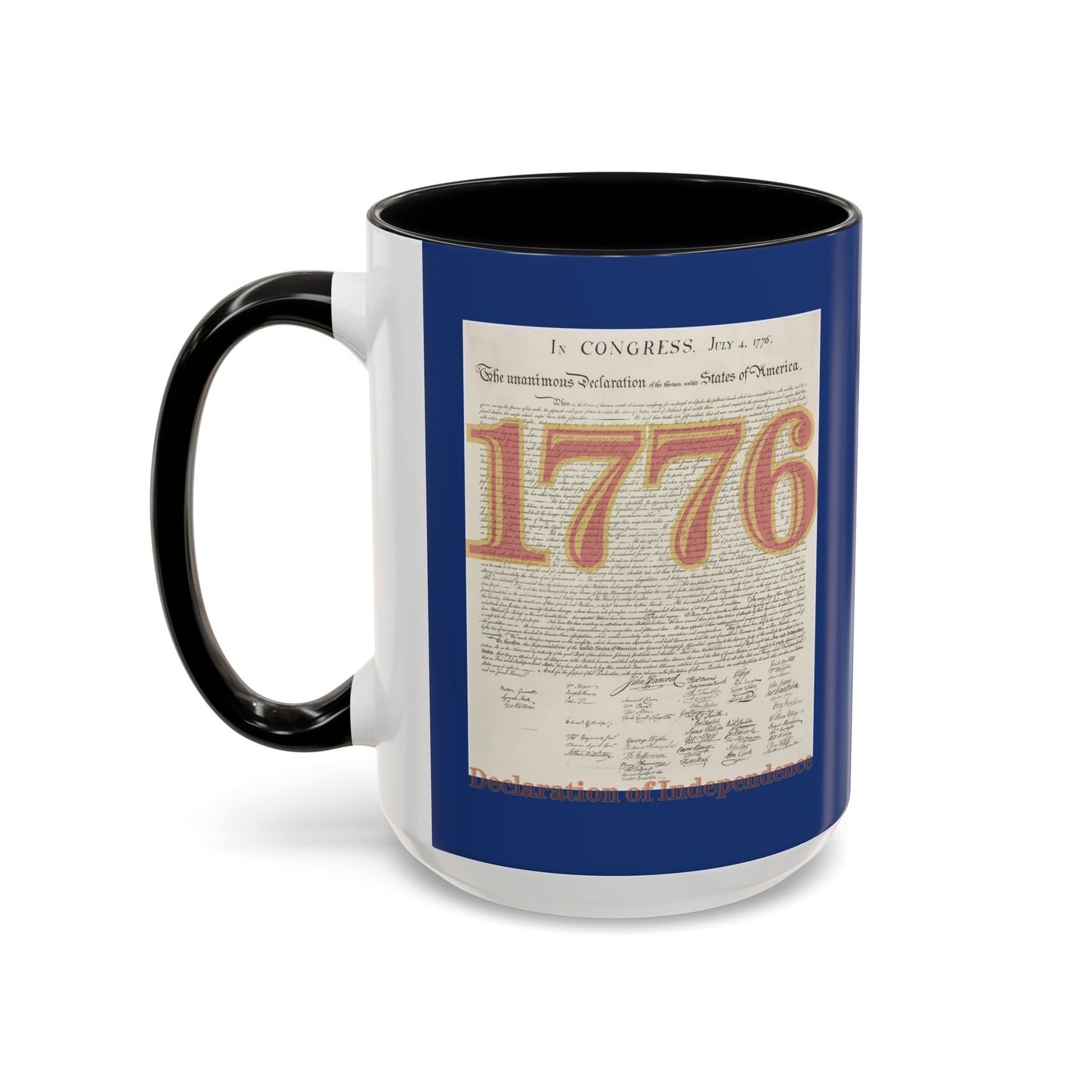 Declaration of Independence Dark Blue Accent Mug by theGreenDragonTavern.shop