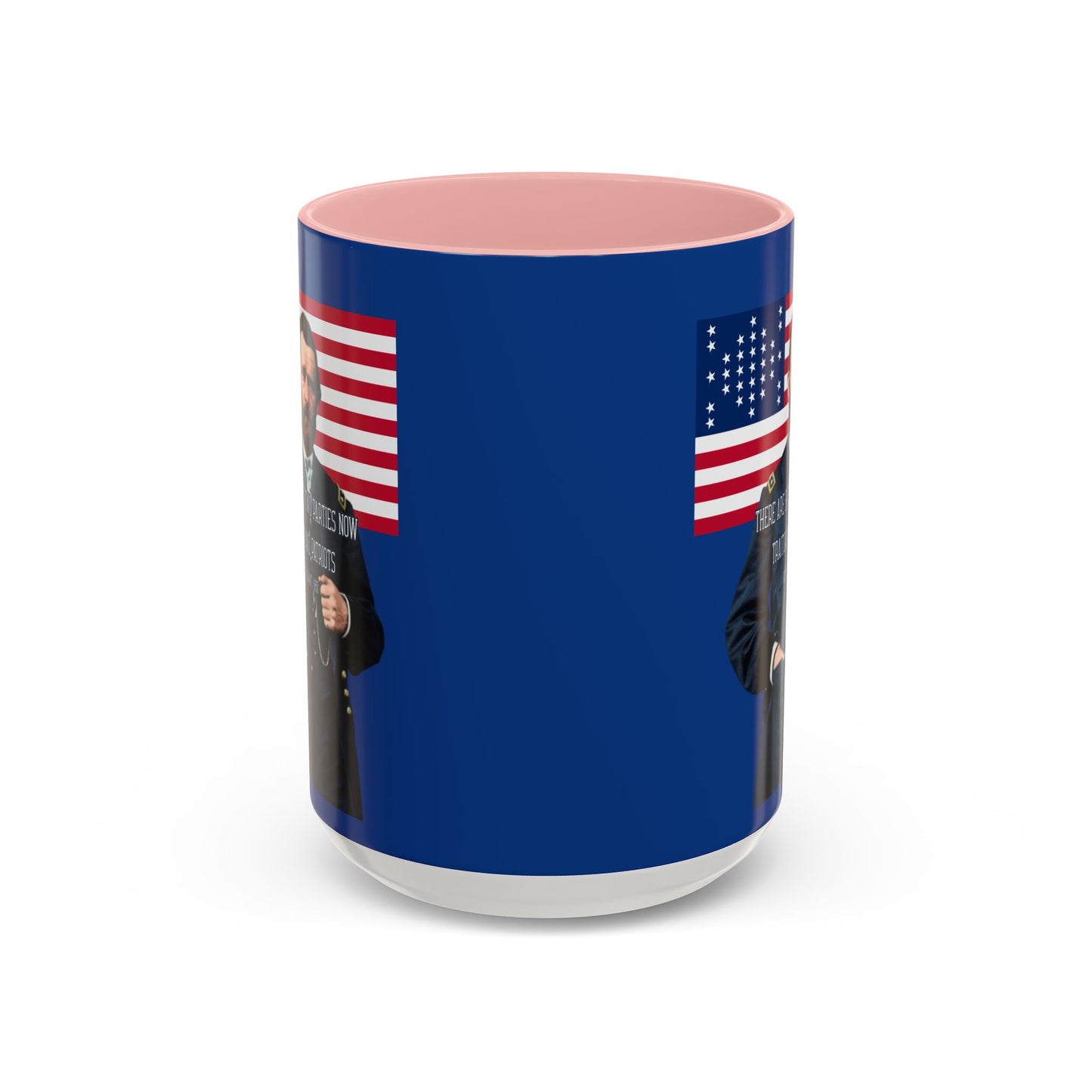 "Traitors and Patriots" Ulysses Grant Dark Blue Accent Mug by theGreenDragonTavern.shop
