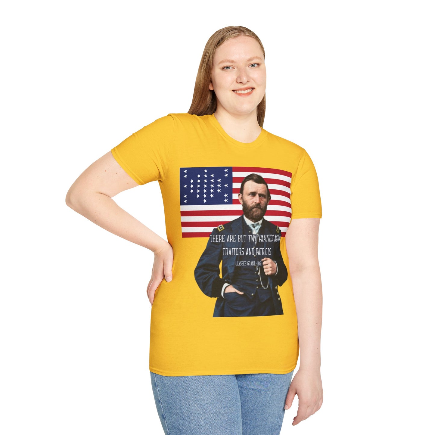 "Traitors and Patriots" Ulysses Grant Light colors Unisex T-Shirt by theGreenDragonTavern.shop