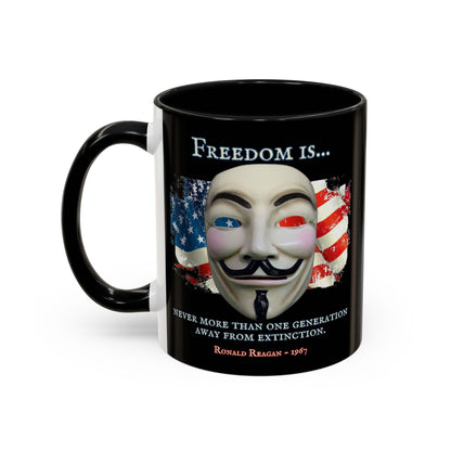 Ronald Reagan Freedom Vendetta Black Accent Mug by theGreenDragonTavern.shop