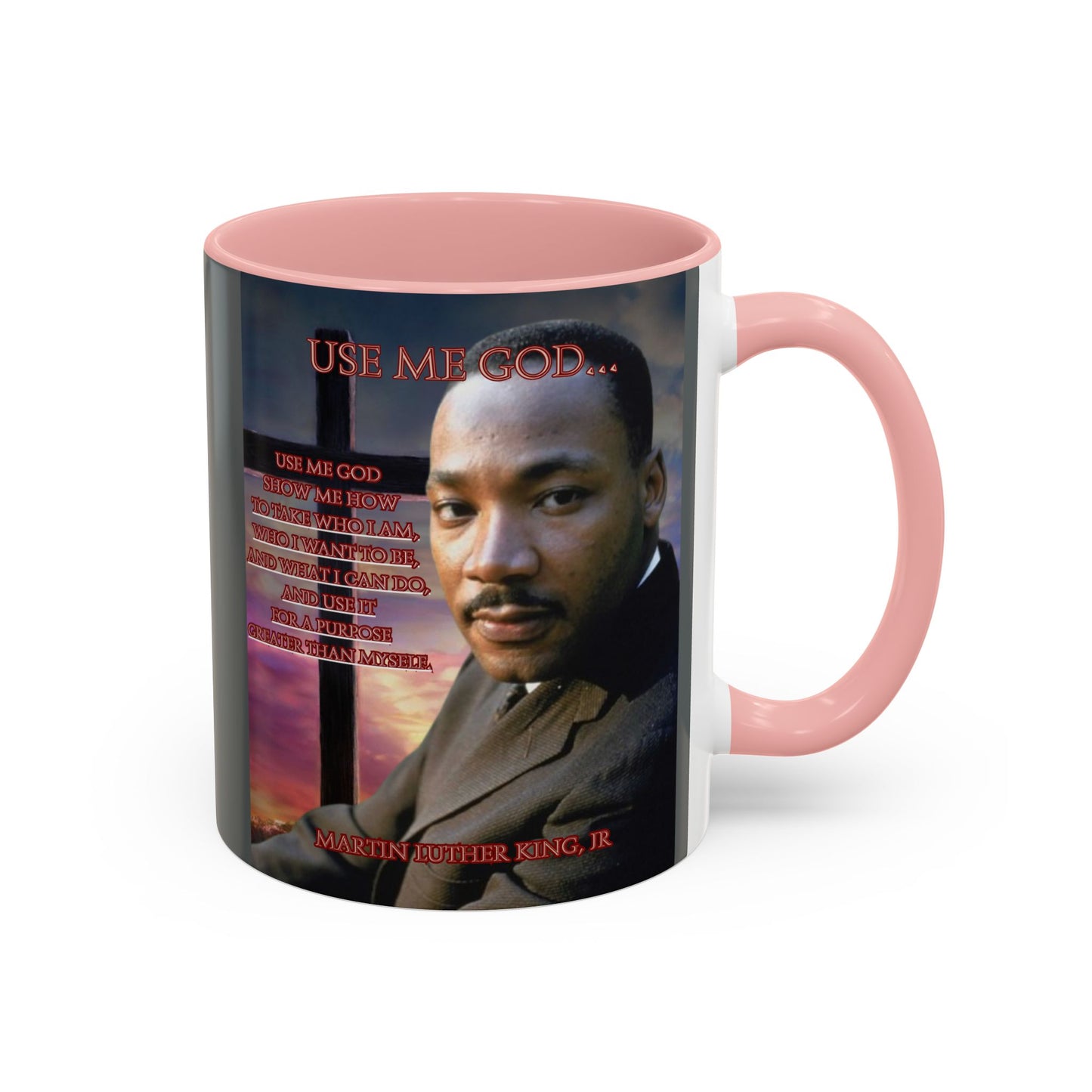 Use Me God, MLK Jr Grey Accent Mug by theGreenDragonTavern.shop