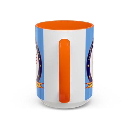 DeLand Naval Air Station Museum Light Blue Accent Mug by theGreenDragonTavern.shop