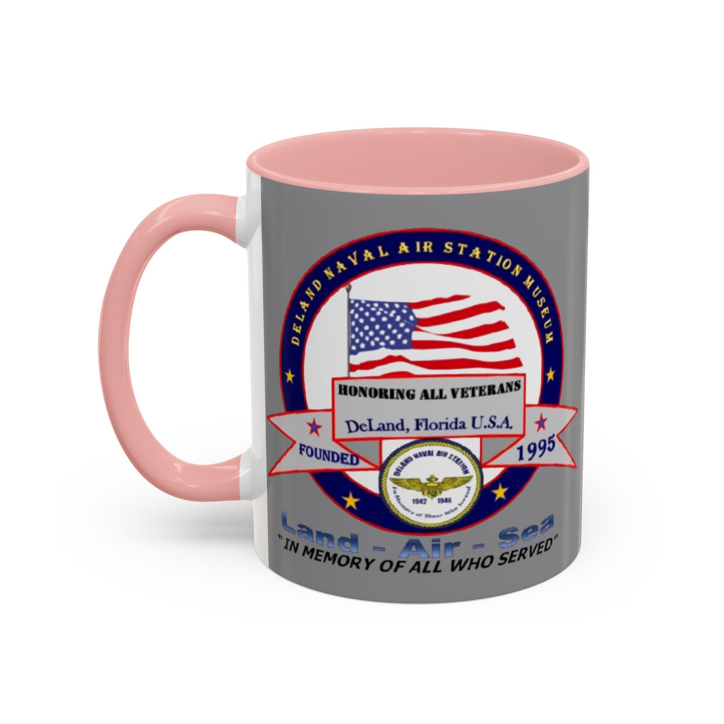 DNASM 2-sided, Founding & Student Art w/WhiteBG Grey Accent Mug by theGreenDragonTavern.shop
