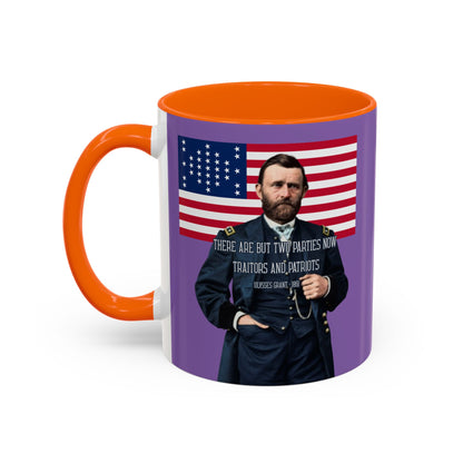 "Traitors and Patriots" Ulysses Grant Light Purple Accent Mug by theGreenDragonTavern.shop