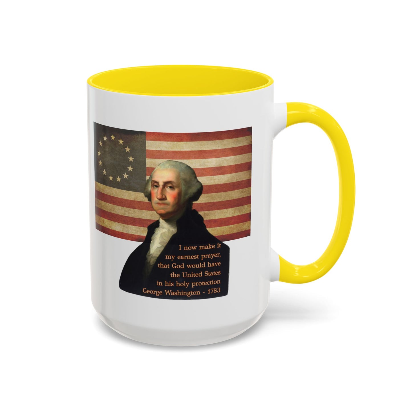 Washington's Earnest Prayer White Accent Mug by theGreenDragonTavern.shop