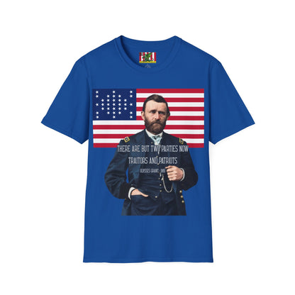 "Traitors and Patriots" Ulysses Grant Dark colors Unisex T-Shirt by theGreenDragonTavern.shop