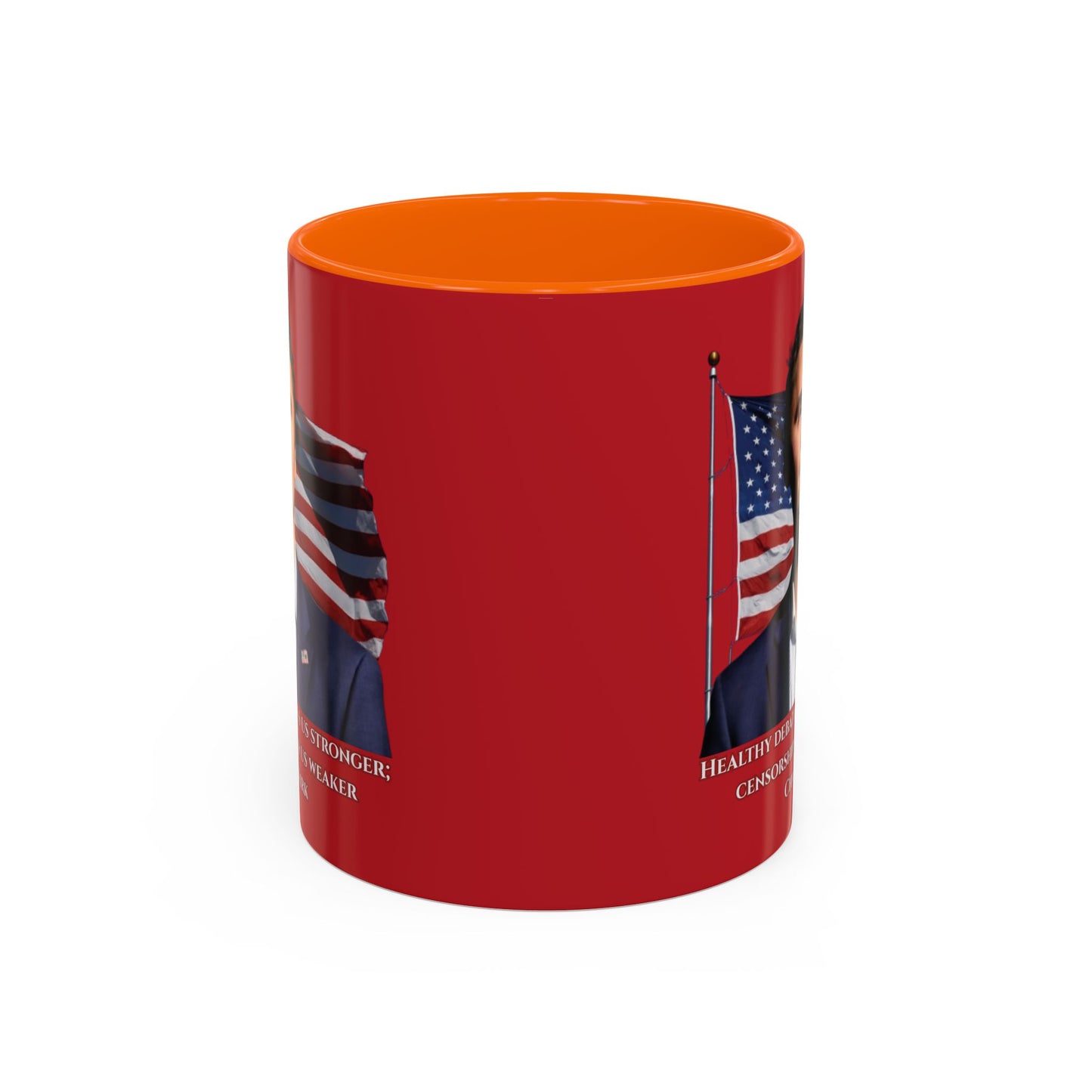 Charlie Kirk, Healthy Debate Red Accent Mug by theGreenDragonTavern.shop