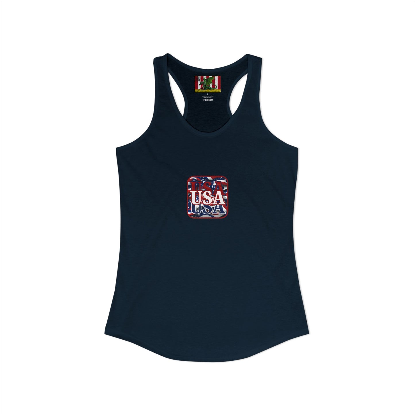 2-sided, Red WHITE and Blue USA Patriot Women's Racerback Tank Top by theGreenDragonTavern.shop