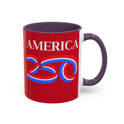 America 250 Red Accent Mug by theGreenDragonTavern.shop