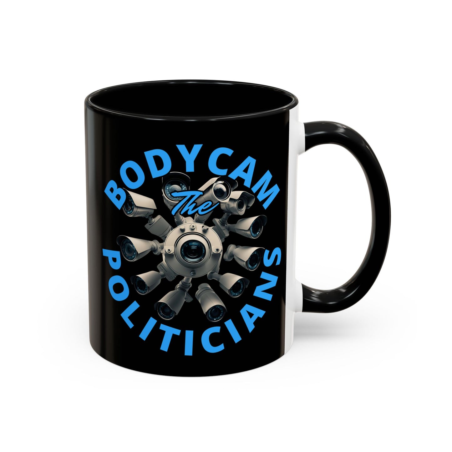 Bodycam the Politicians Cameras Black Accent Mug by theGreenDragonTavern.shop