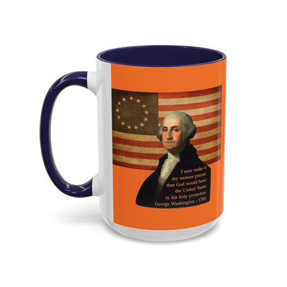 Washington's Earnest Prayer Orange Accent Mug by theGreenDragonTavern.shop